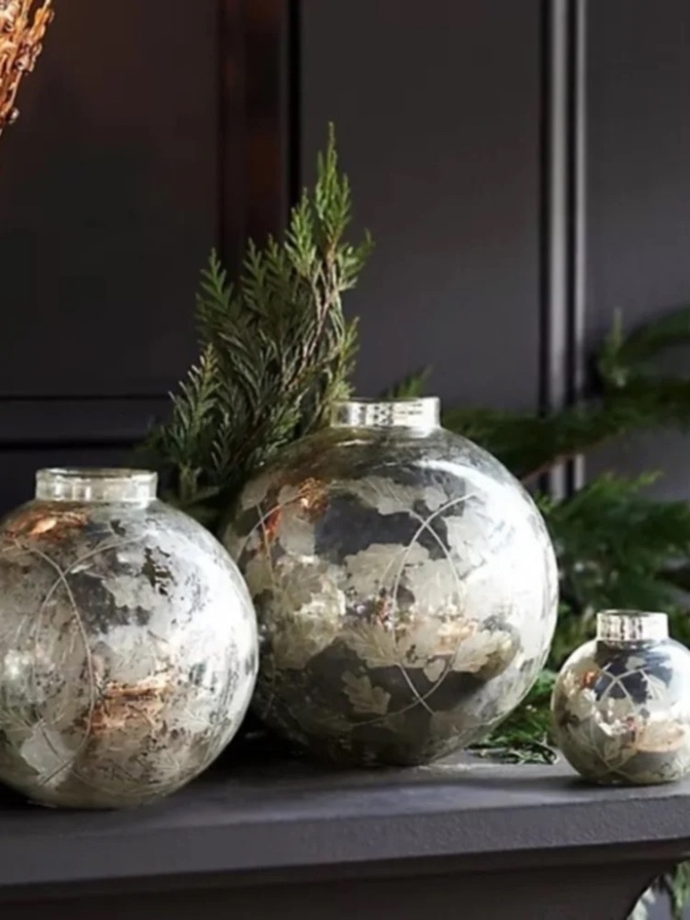 NWT Anthropologie Etched Glass Mercury Vases Small/Medium